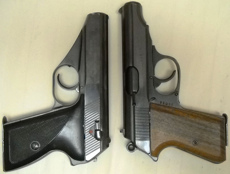 left: Mauser HSc, right: 1001 (East German Walther PP)